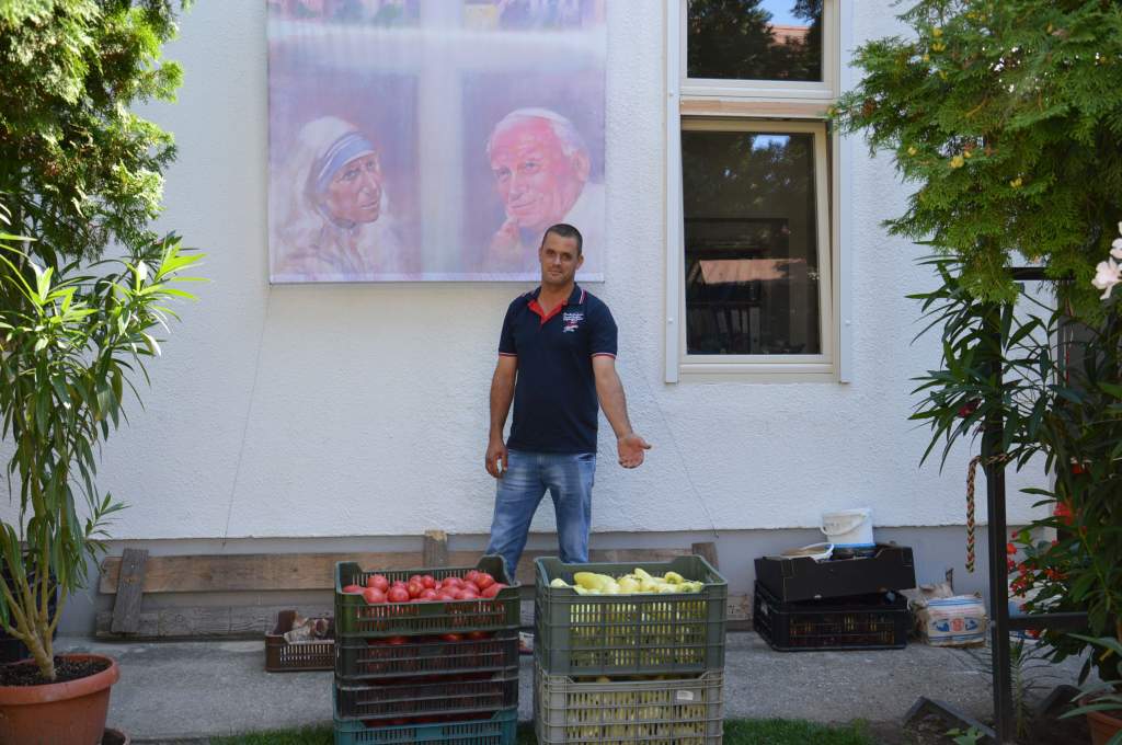 Rácz György nagymennyiségű paprikát, paradicsomot adományozott a Wojtyla Háznak