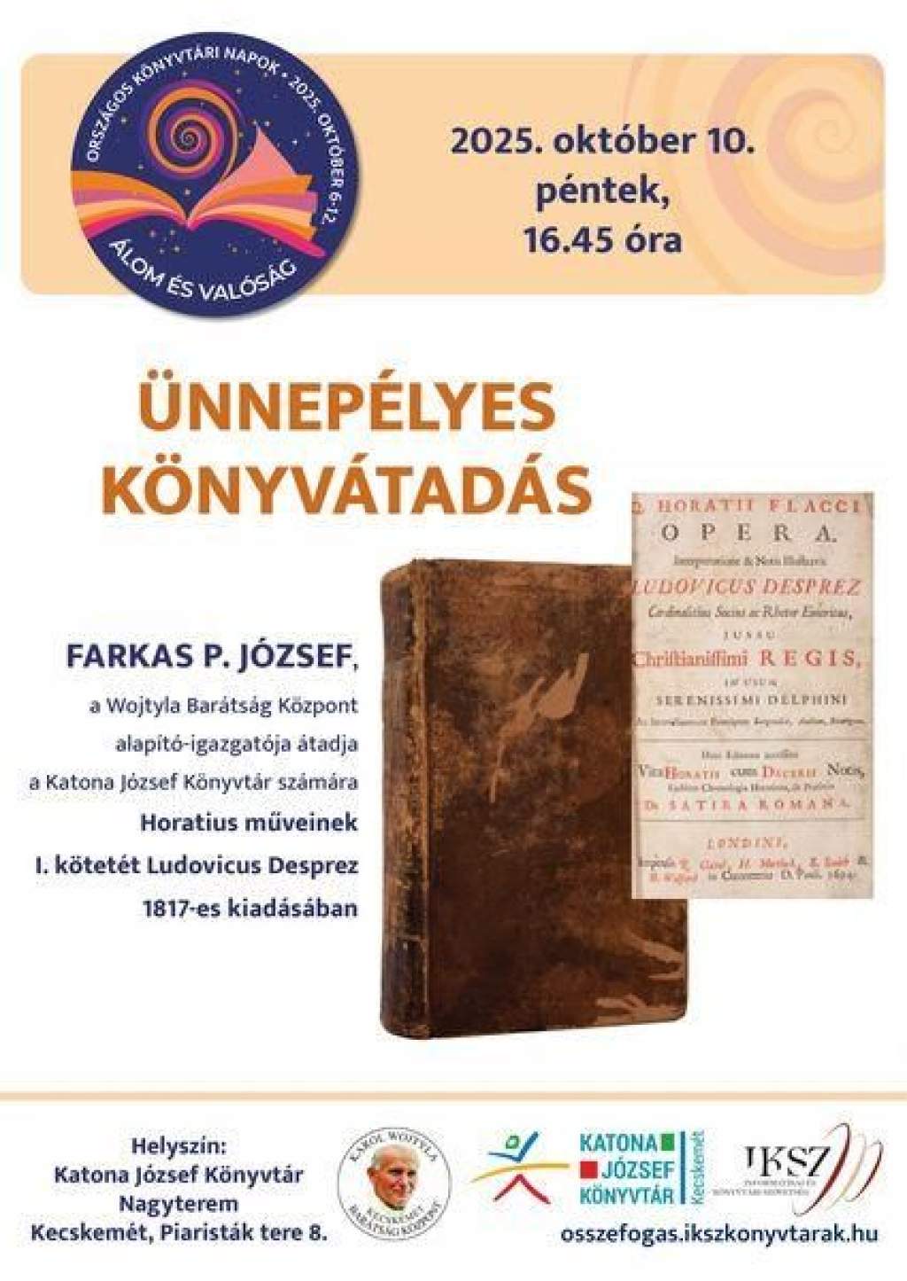Ünnepélyes könyvátadás a Katona József Könyvtárban Ünnepélyes könyvátadás a Katona József Könyvtárban