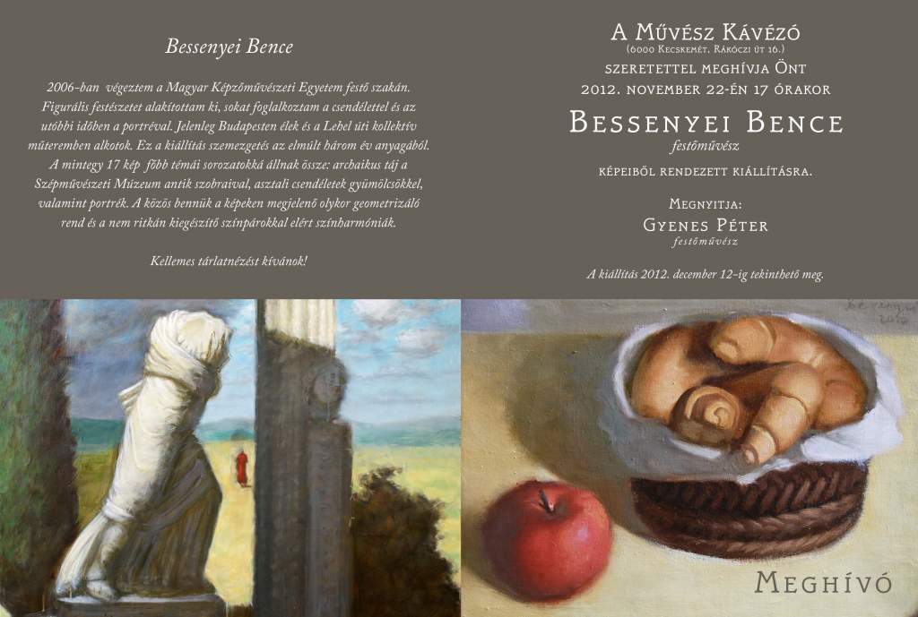 Bessenyei Bence festőművész kiállítása a Művész Kávézóban