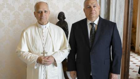 Orbán Viktor miniszterelnököt fogadta XIV. Leó pápa  Orbán Viktor miniszterelnököt fogadta XIV. Leó pápa