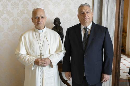 Orbán Viktor miniszterelnököt fogadta XIV. Leó pápa  Orbán Viktor miniszterelnököt fogadta XIV. Leó pápa